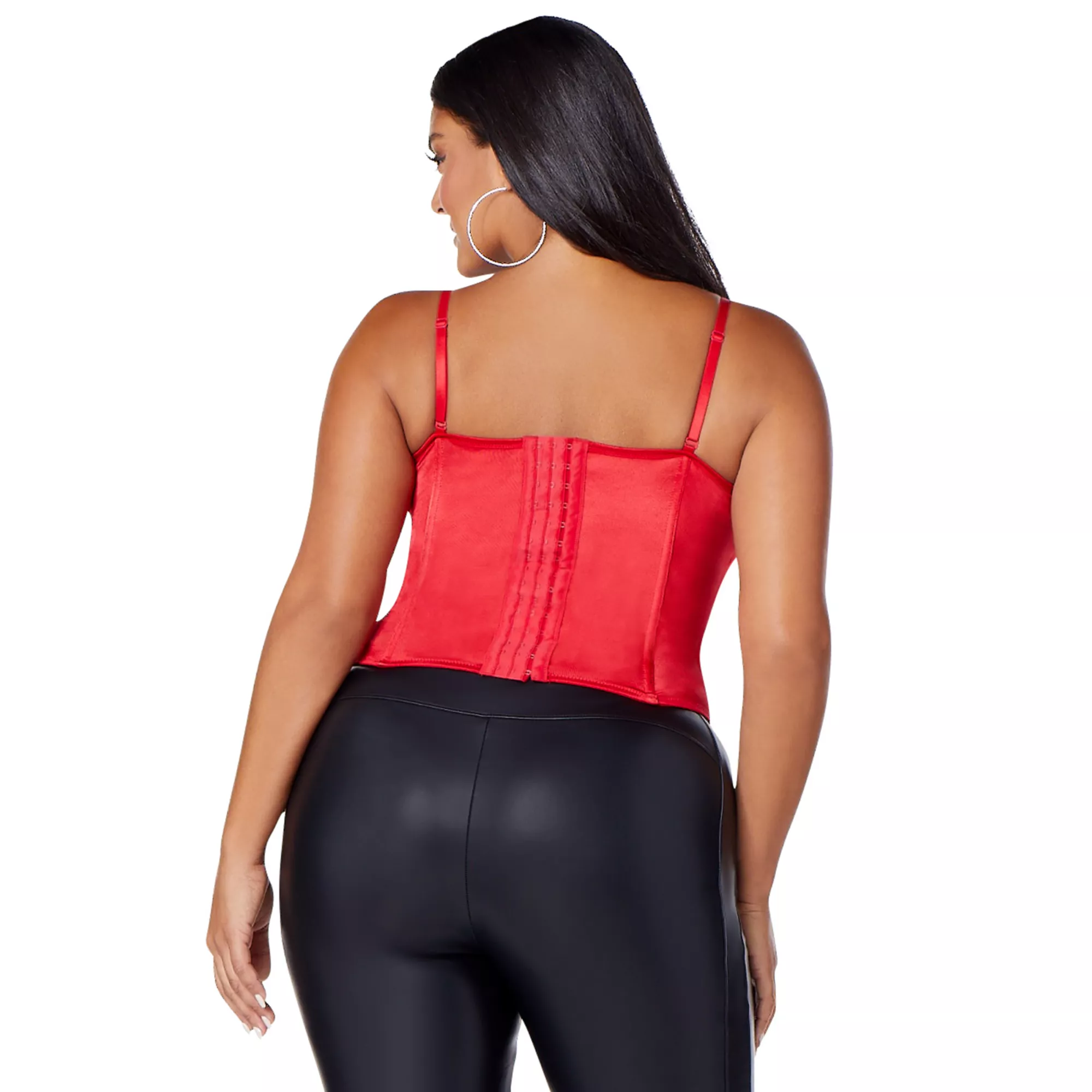Red Lace-Up Plus Size Corset at Spencer's