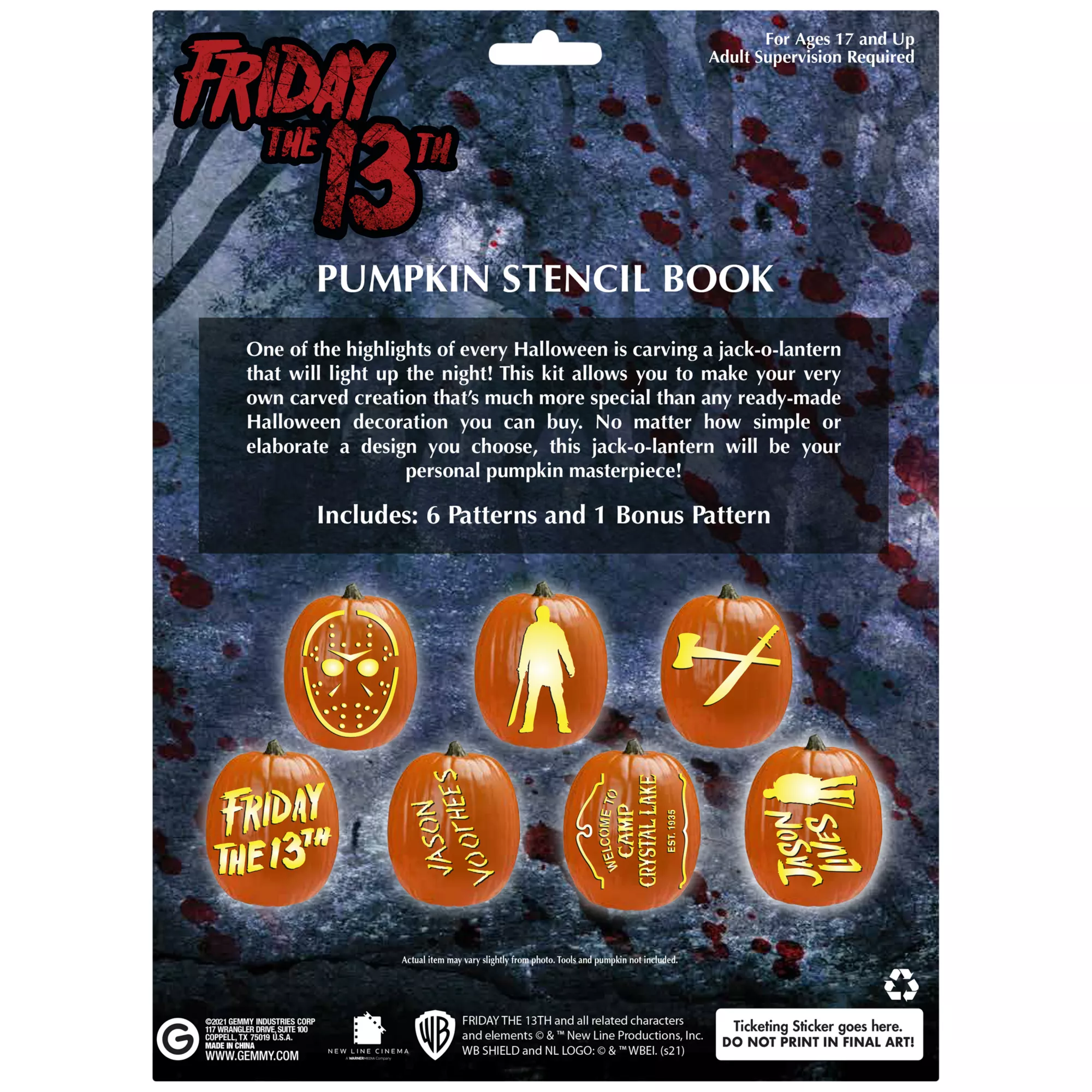 Friday the 13th Pumpkin Stencil Book at Spirit Halloween