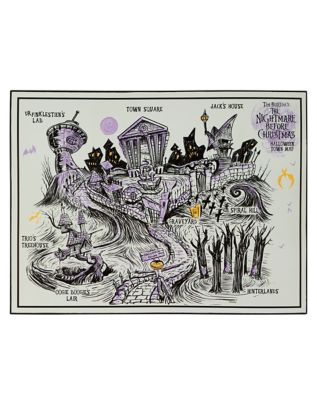 Halloween Town Map Sign - The Nightmare Before Christmas ...