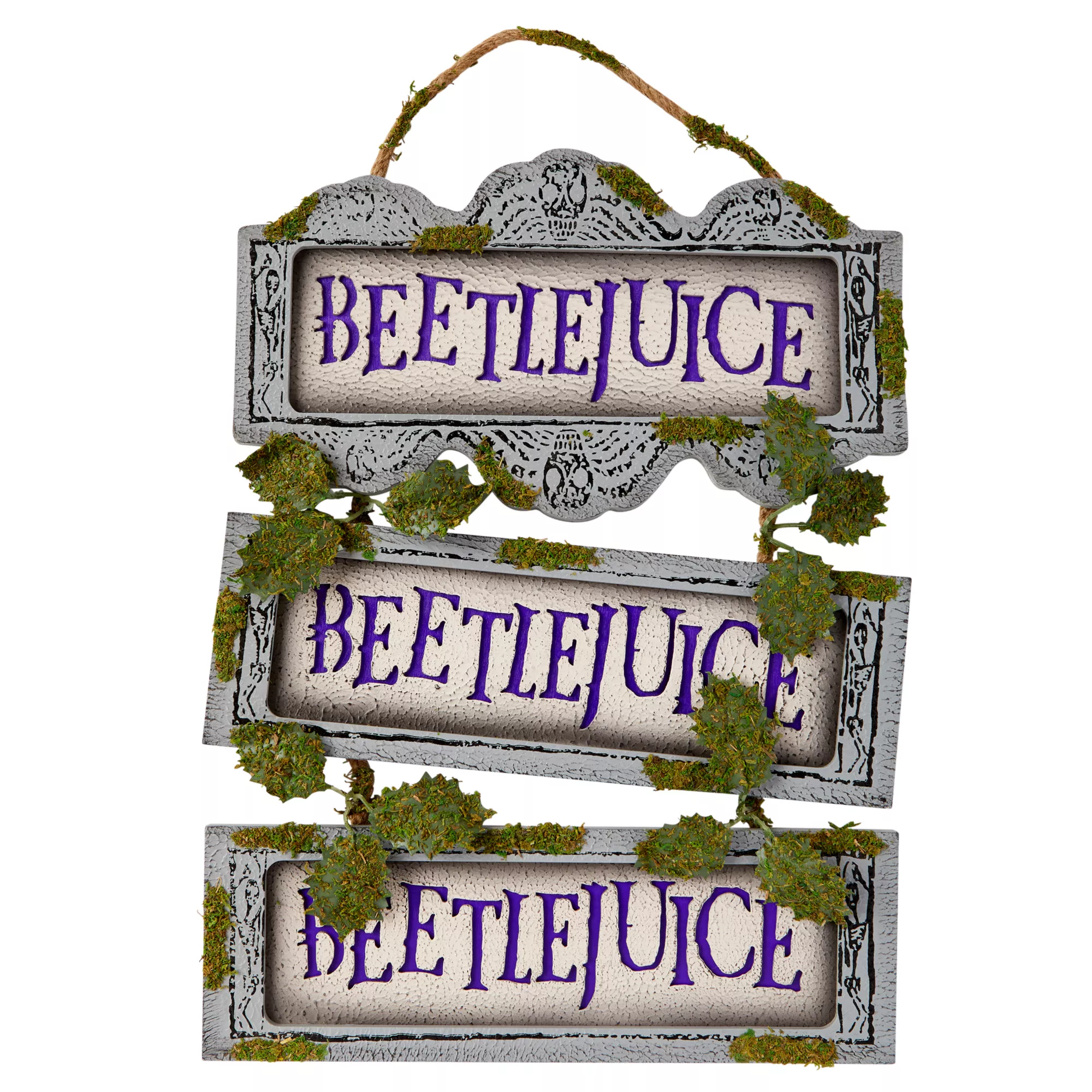 Beetlejuice Ladder Sign at Spirit Halloween