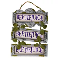 Beetlejuice Ladder Sign at Spirit Halloween