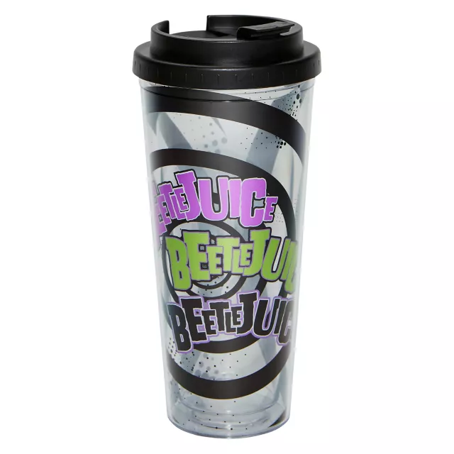 Spiral Beetlejuice Travel Tumbler - Spirithalloween.com