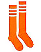 Orange and White Knee High Socks