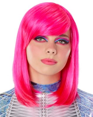 Pink Side Swept Pageboy Wig Spirithalloween