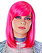 Pink Side Bangs Wig