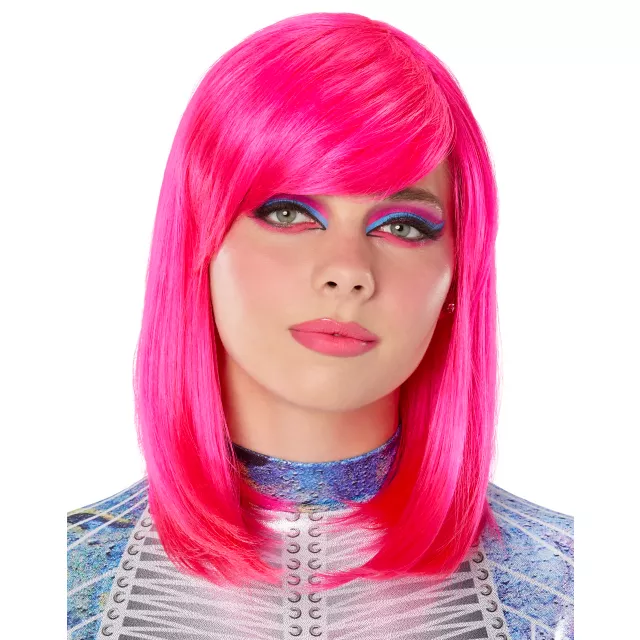 Pink Side Swept Pageboy Wig at Spirit Halloween