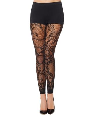 Black Lace Footless Tights 