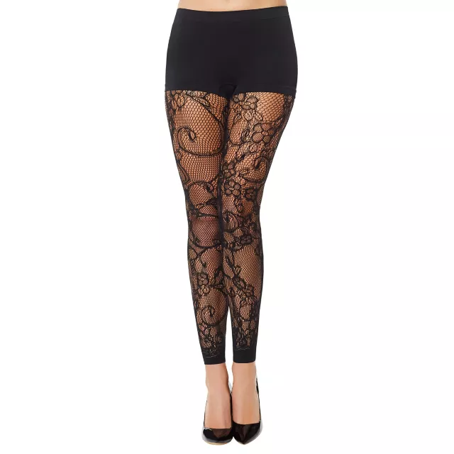 Lace footless tights hotsell