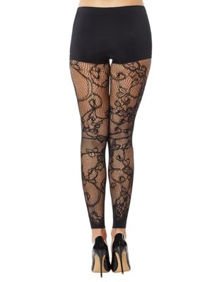 Black Lace Footless Tights