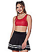 Red Faux Leather Sports Bra