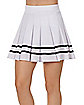White Striped Pleated Cheerleader Skirt