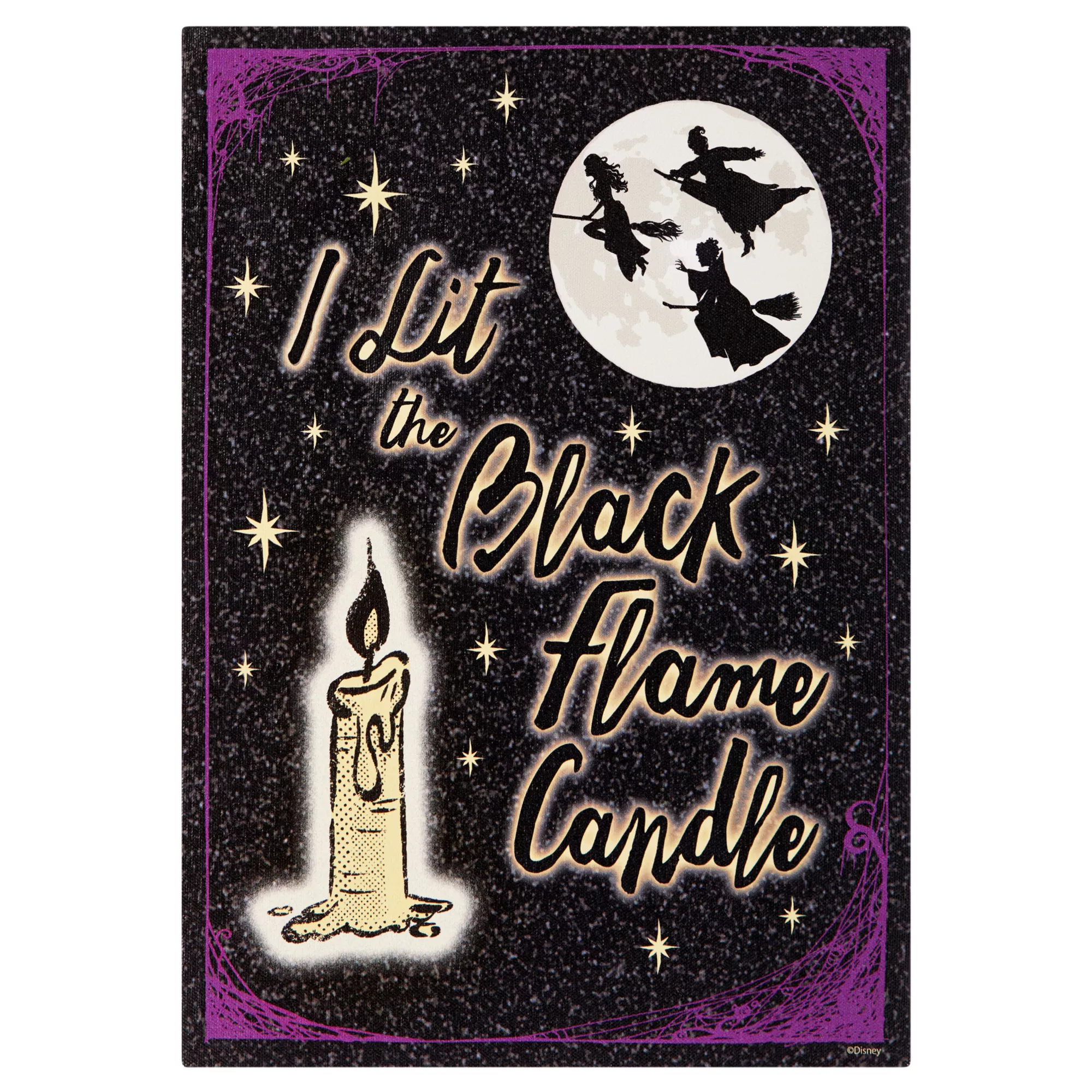 Light-Up Black Flame Candle Canvas - Hocus Pocus at Spencer's