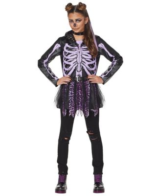 Kids Purple Punk Gothic Skeleton Jacket - Spirithalloween.com