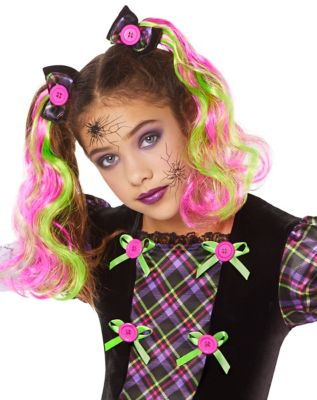 Kids Neon Broken Doll Costume