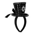 Black Gothic Mini Hat Headband at Spirit Halloween