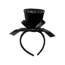 Black Gothic Mini Hat Headband at Spirit Halloween