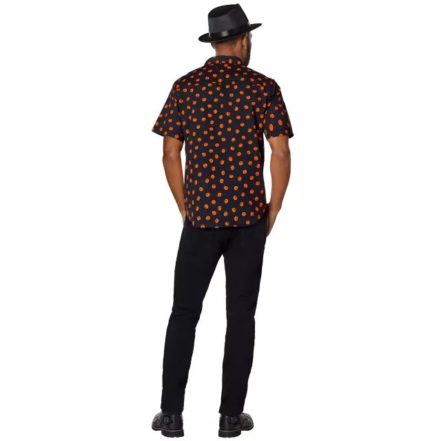 Pumpkin Print Button Down Shirt at Spencer's