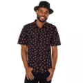 Pumpkin Print Button Down Shirt at Spencer's