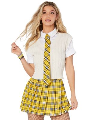 Yellow Plaid Schoolgirl Tie - Spirithalloween.com