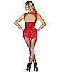 Adult Red Leather Lace Bodysuit