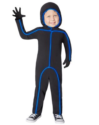 Toddler Light-Up EL Wire Blue Stick Figure Costume