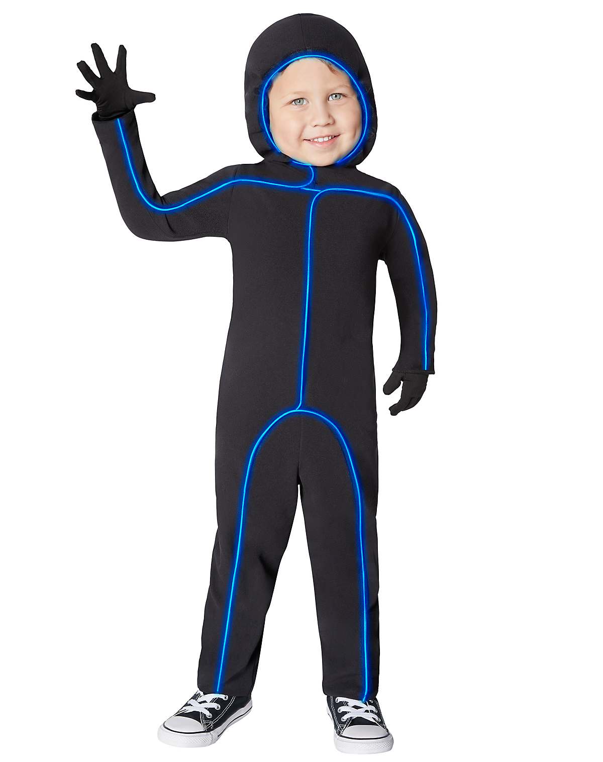 Toddler Light-Up EL Wire Blue Stick Figure Costume
