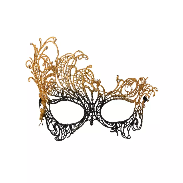 Lace Black and Gold Ombre Eye Mask - Spirithalloween.com