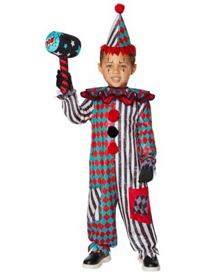 Kids Googly Clown Jester Jumpsuit Halloween Costume Boys Medium 8
