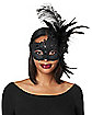 Black Sparkle Feather Eye Mask