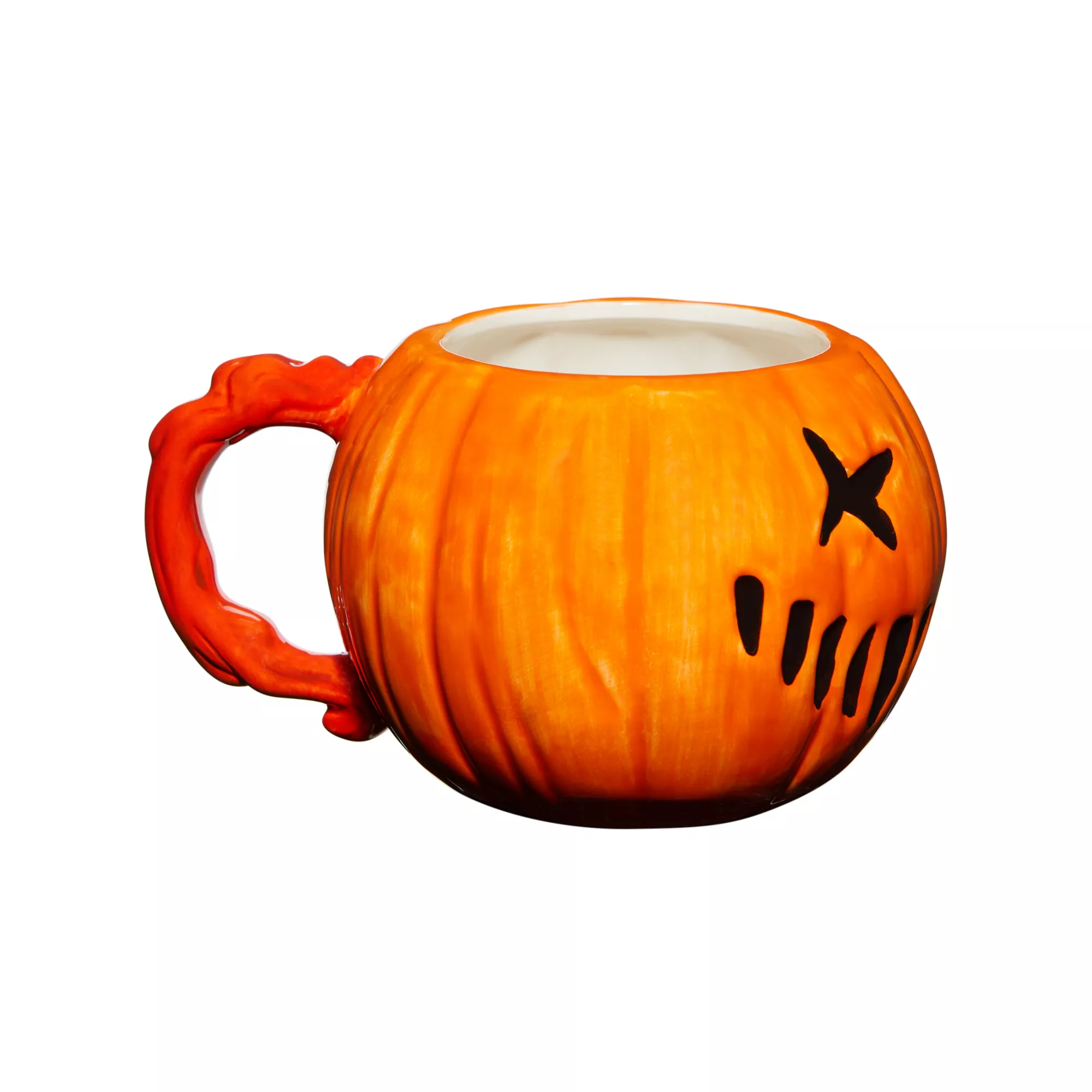 Molded Pumpkin Coffee Mug 30 oz. - Trick 'r Treat at Spirit Halloween