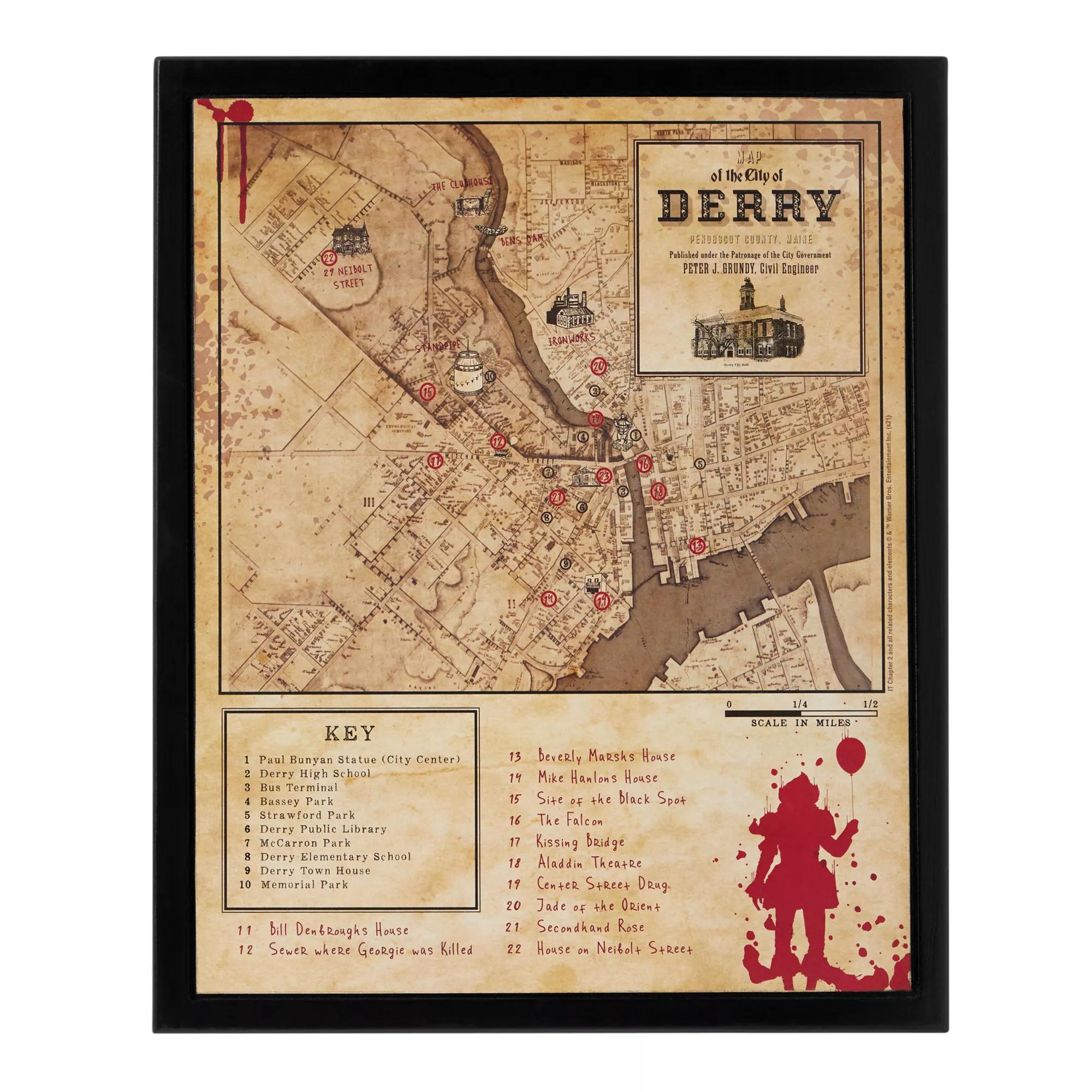 Map of Derry Sign - It Chapter Two at Spirit Halloween