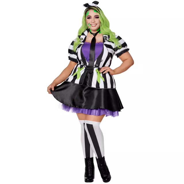 Adult Beetlejuice Plus Size Dress Costume at Spencer's