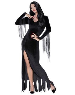 morticia addams kids costume