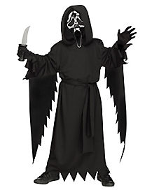 Boys Ghastly Ghoul Grim Reaper Costume Fancy Dress Halloween Ghost Spirit Outfit