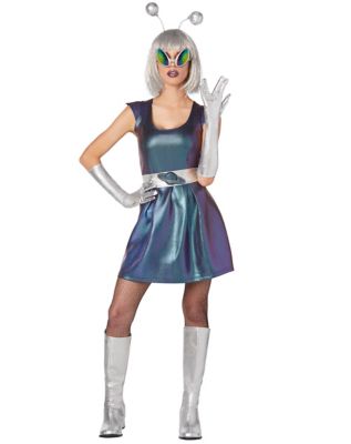 Adult Galactic Girl Alien Dress Costume 