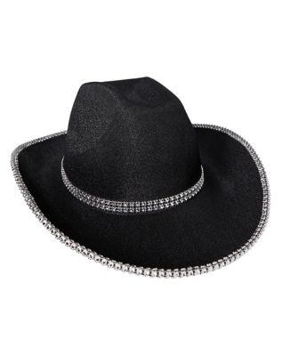 Black Glitter Space Cowgirl Hat