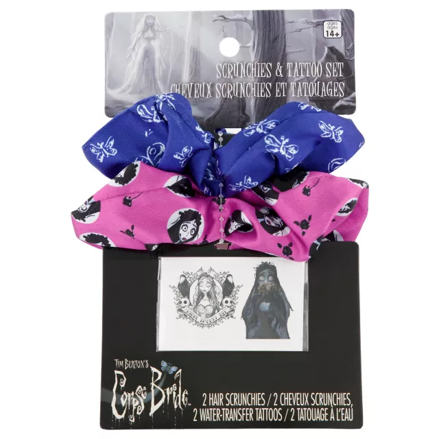Corpse Bride Scrunchies and Temporary Tattoos at Spencer's