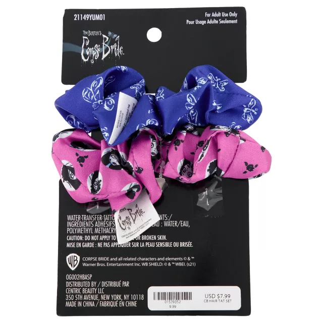 Corpse Bride Scrunchies and Temporary Tattoos at Spencer's