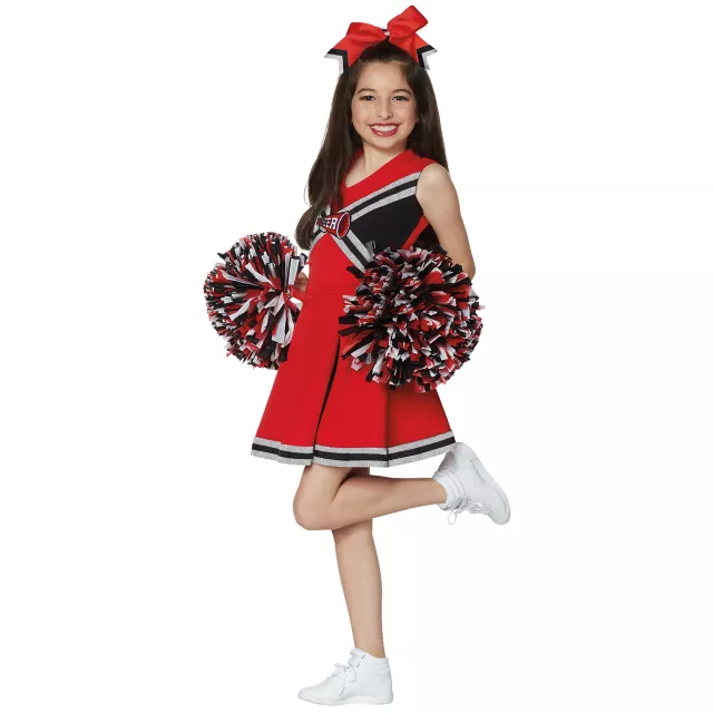 Kids Red and Black Cheerleader Costume - Spirithalloween.com