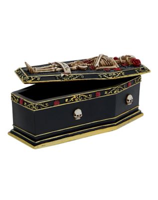 Gothic Noir Skeleton Coffin Box