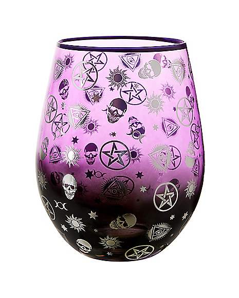Mystical Arts Symbols Stemless Wine Glass - 20 oz. - Spirithalloween.com