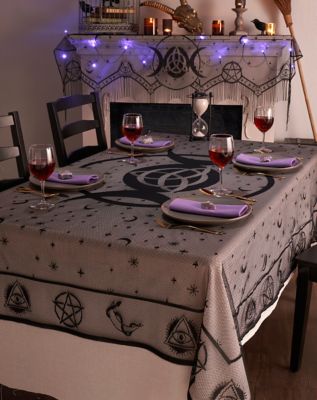 Black and White Mystical Tablecloth - Spirithalloween.com