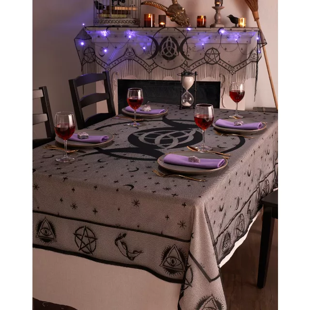 Black and White Mystical Tablecloth at Spirit Halloween