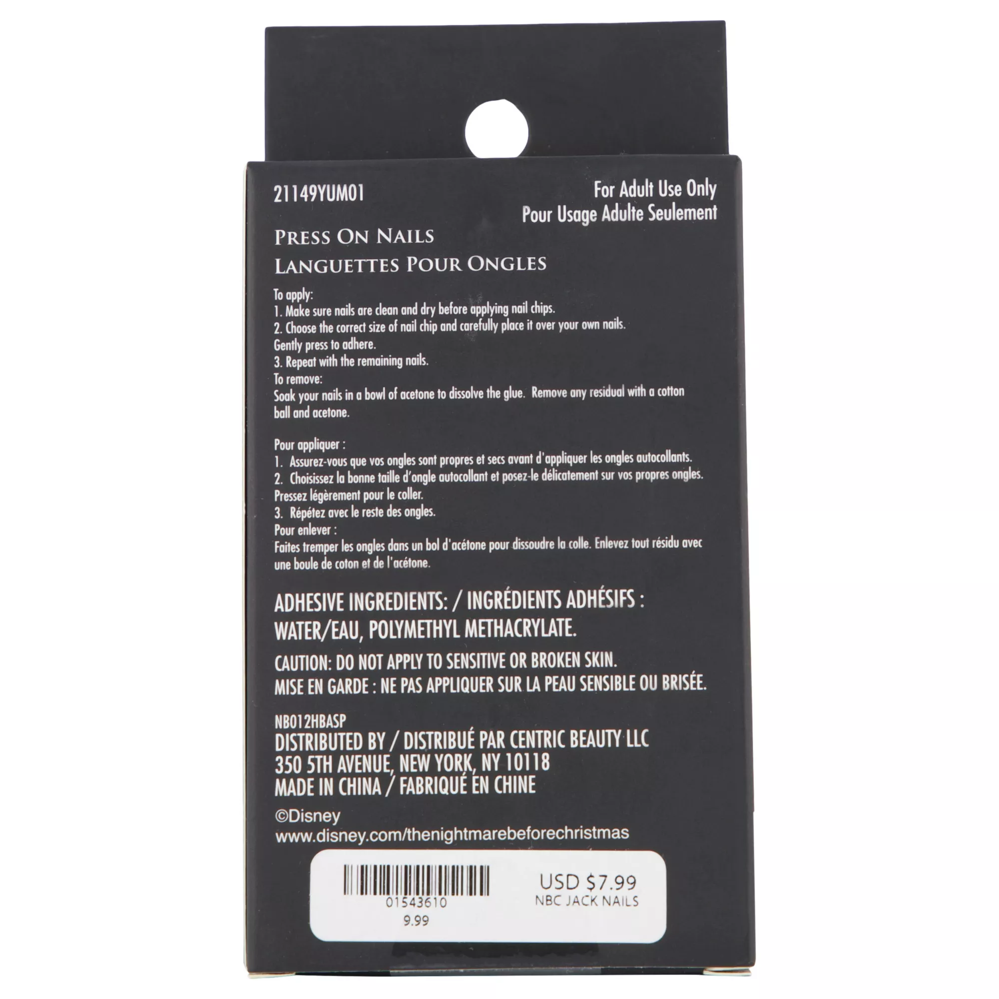 Jack Skellington Press-On Nails - The Nightmare Before Christmas at Spencer's