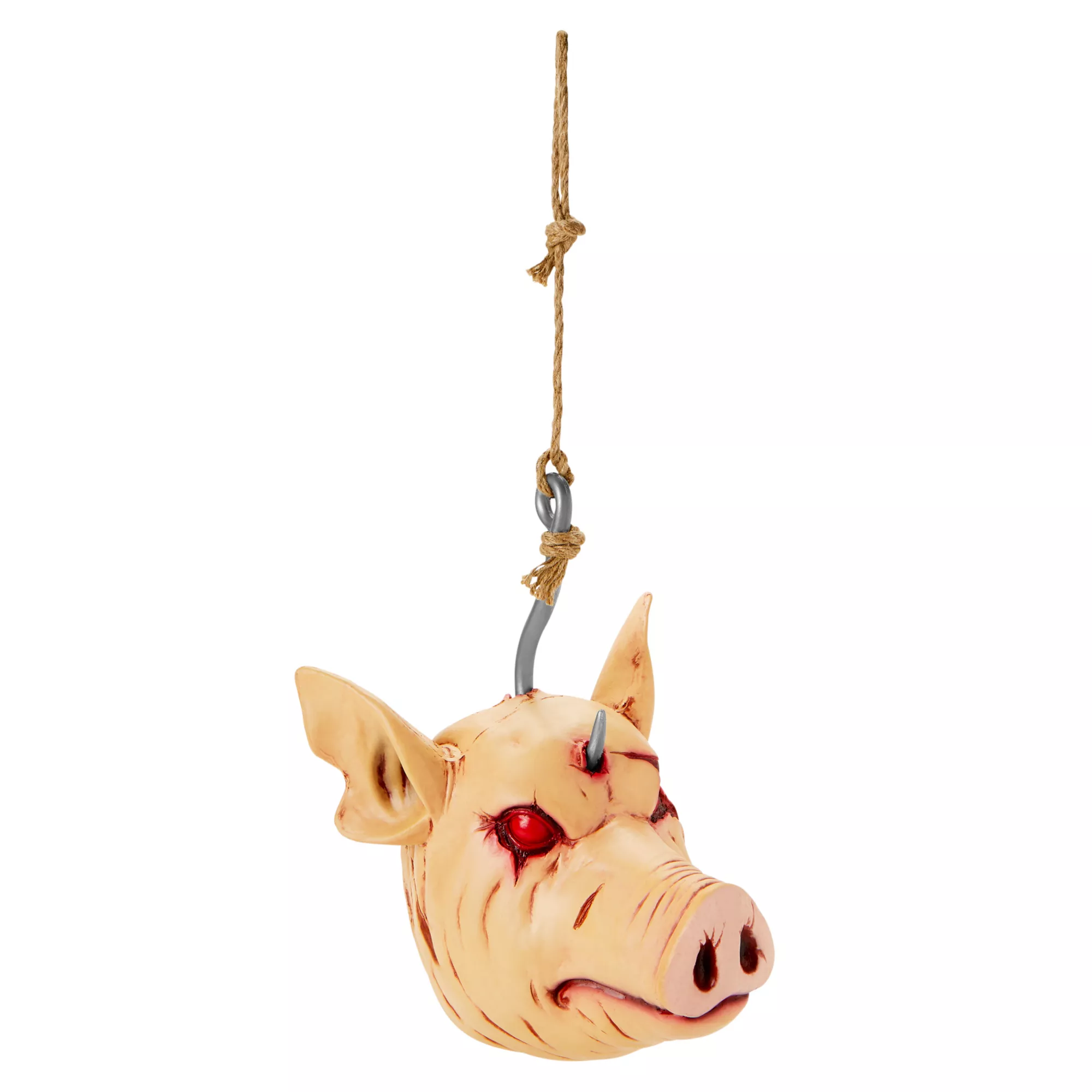 Hanging Severed Pig Head at Spirit Halloween