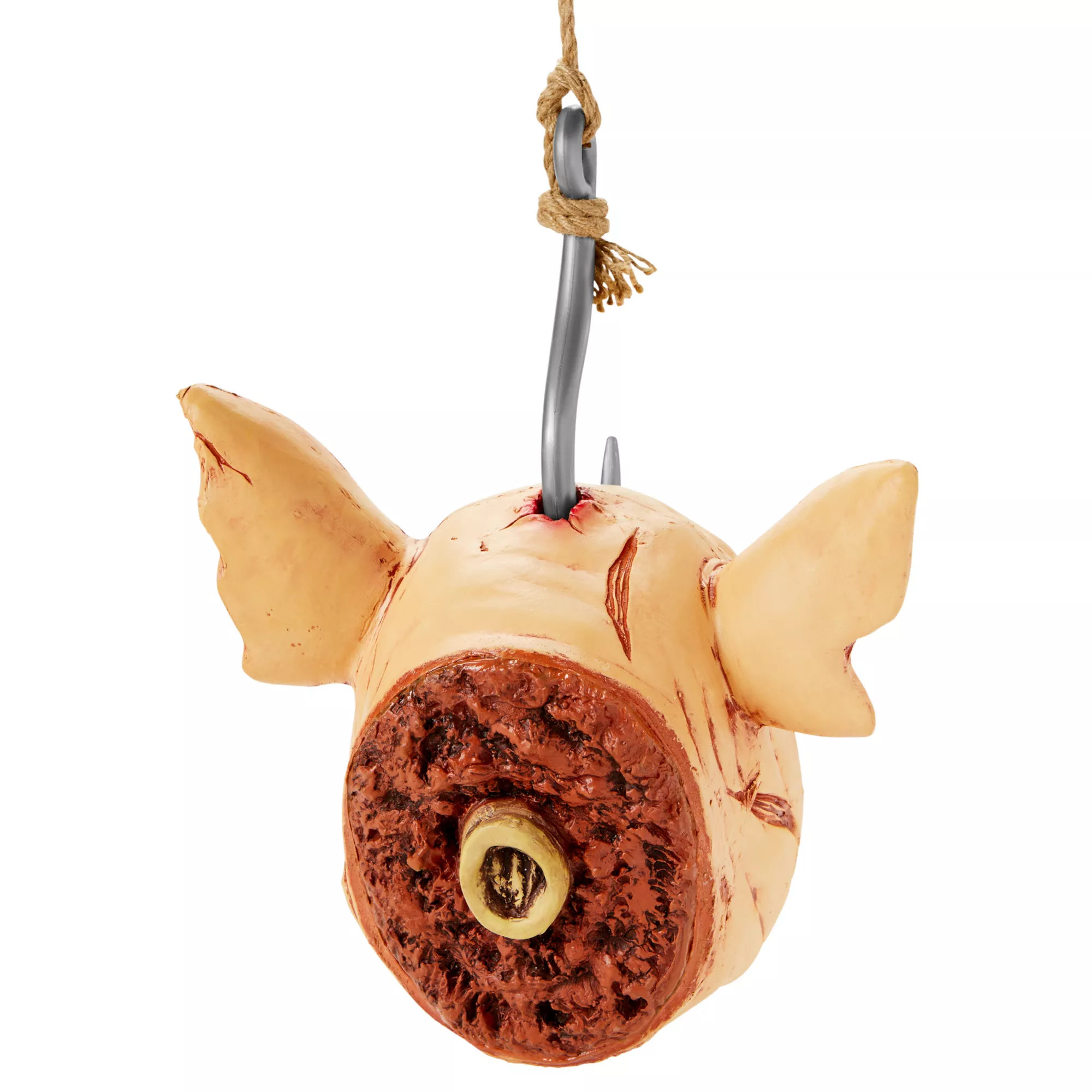 Hanging Severed Pig Head at Spirit Halloween