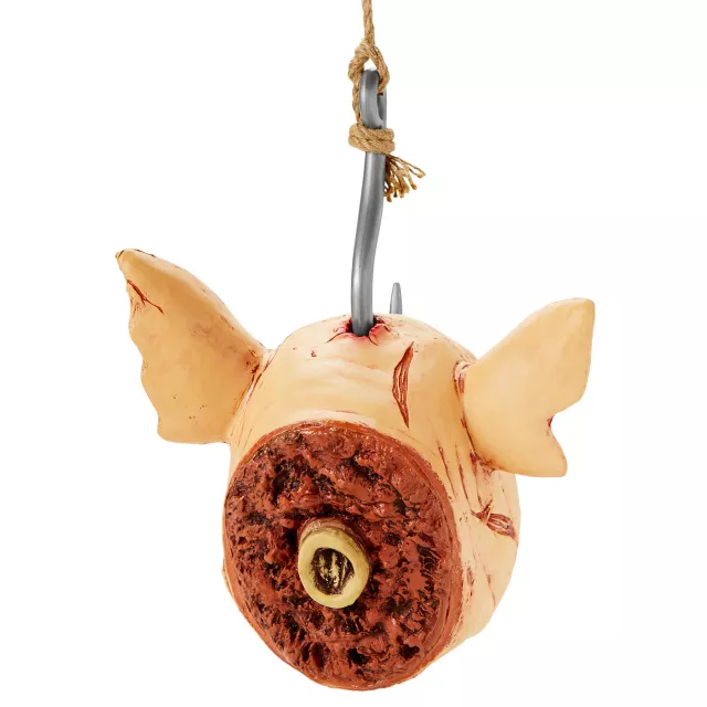 Hanging Severed Pig Head at Spirit Halloween