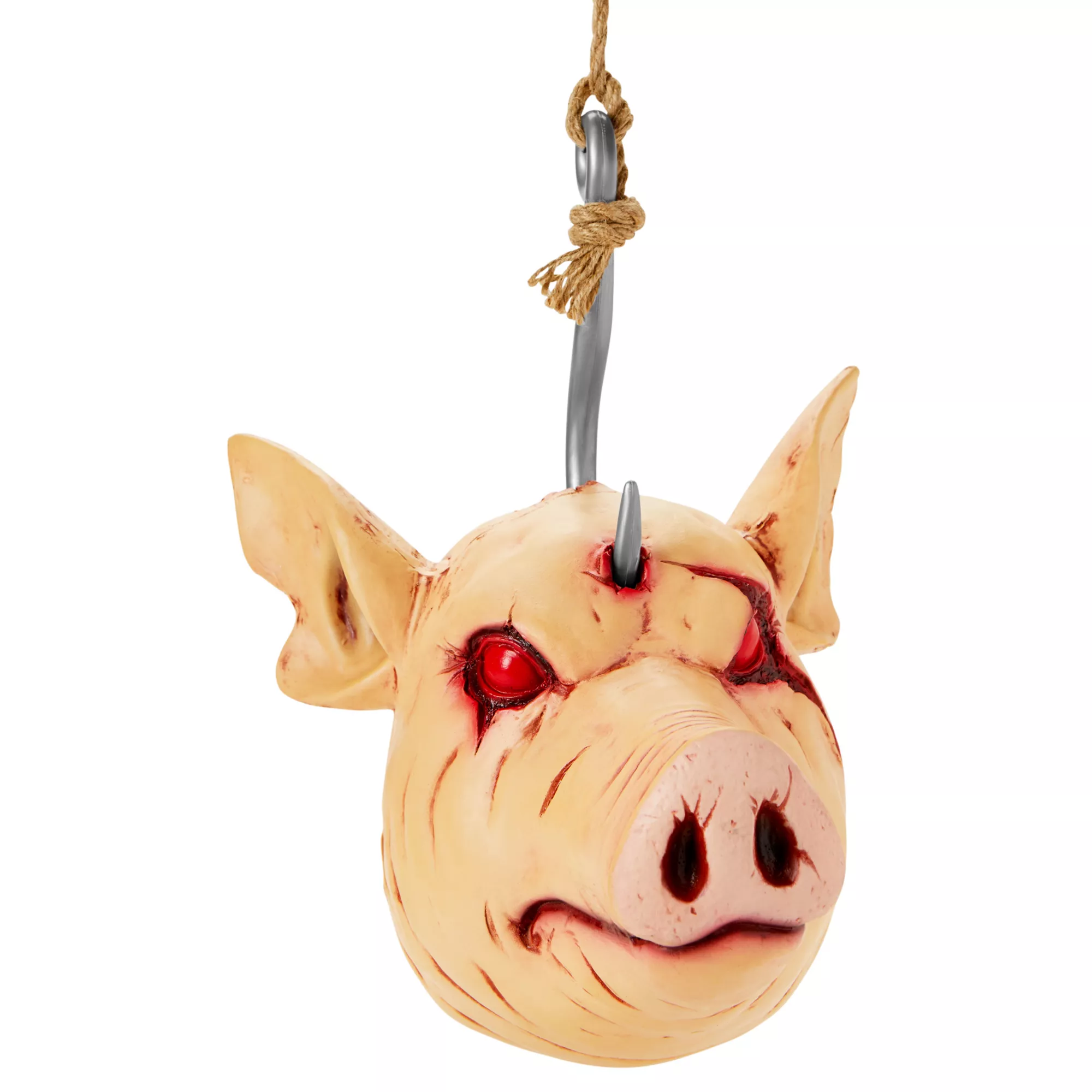 Hanging Severed Pig Head at Spirit Halloween