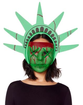 tårn omgivet fingeraftryk EL Wire LED Lady Liberty Half Mask - The Purge - Spirithalloween.com