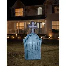 4 Ft Light-Up Tombstone Inflatable Decoration at Spirit Halloween